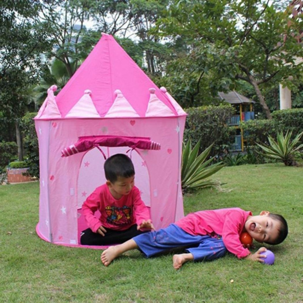 Portable Blue Pink Castle Folding Tent For Kids